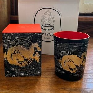 Empty Diptyque Black Red Gold Dragon Candle 190g/6.5oz Holiday 2017